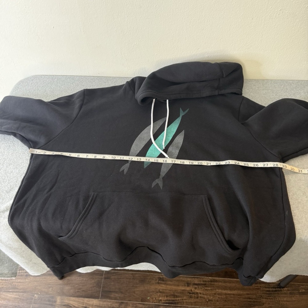 The Chosen Three Fish Hoodie Black Teal Sweatshirt Size 3X - Picture 7 of 9